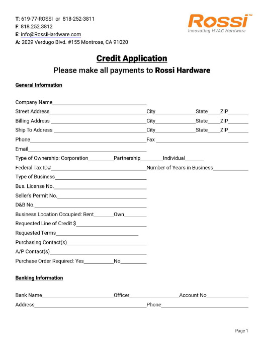 Download Our Credit Application